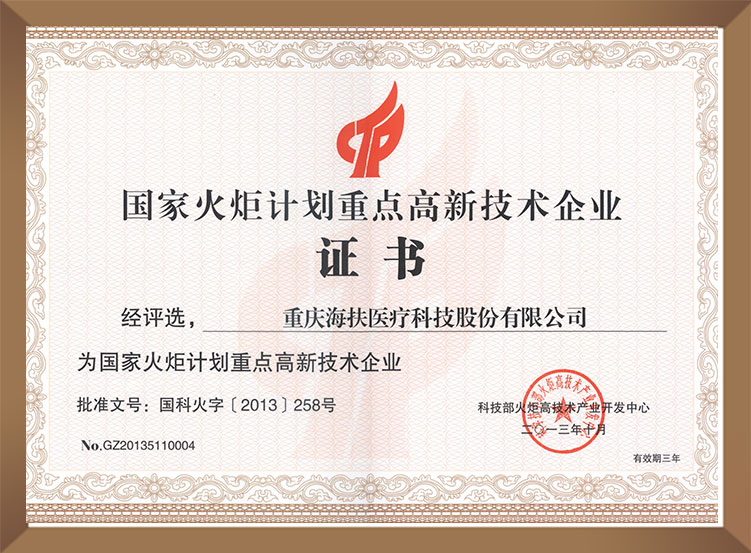 國家火炬計(jì)劃重點(diǎn)高新技術(shù)企業(yè)